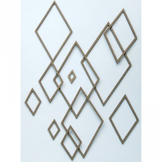 LIQUIDATION-Creative Embellishments - Chipboard «Nested shapes diamonds»( Le prix indiqué ci-dessous est déjà réduit à 50%)